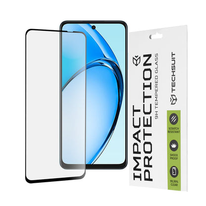 Techsuit Screen Protector Film for Oppo A60, Tempered Glass, Full Glue, 111D, Black