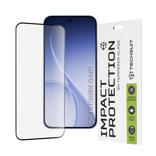 Film de protection d'écran Techsuit pour Oppo Reno15 FS / Reno15 F, Verre Trempé, Full Glue, 111D, Noir