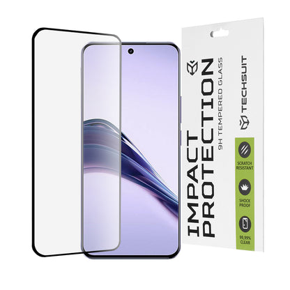 Techsuit Displayschutzfolie für Realme 13 Pro / 13 Pro+, gehärtetes Glas, Full Glue, 111D, Schwarz