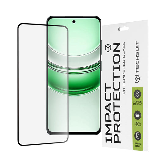Techsuit Screen Protector Film for Realme C71, Tempered Glass, Full Glue, 111D, Black