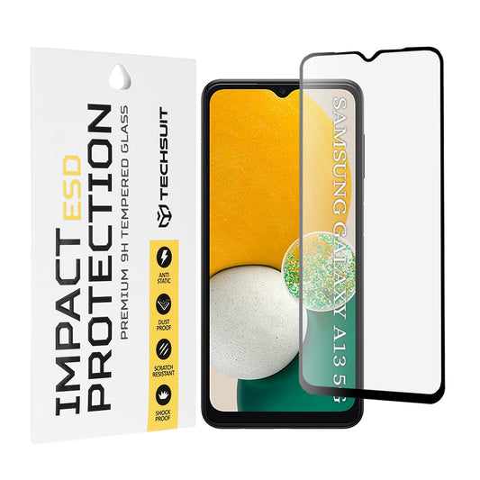 Film de protection d'écran Techsuit pour Samsung Galaxy A04 A045 / A04s A047 / A13 5G A136, Verre trempé, Full Glue, Noir