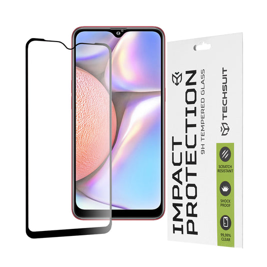 Film de protection d'écran Techsuit pour Samsung Galaxy M01s M017 / A10s A107 / A10 A105 / M10 M105, Verre Trempé, Full Glue, 111D, Noir