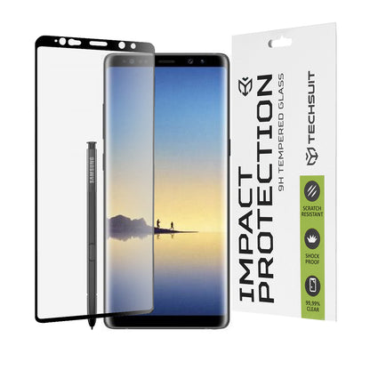 Techsuit Displayschutzfolie für Samsung Galaxy Note 8 N950, gehärtetes Glas, Full Glue, 111D, Schwarz