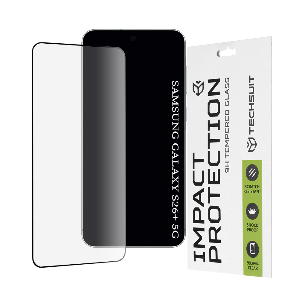 Film de protection d'écran Techsuit pour Samsung Galaxy S26 Plus, Verre Trempé, Full Glue, 111D, Noir
