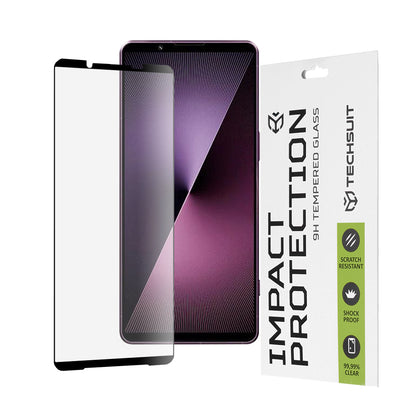 Film de protection d'écran Techsuit pour Sony Xperia 1 VII, Verre trempé, Full Glue, 111D, Noir