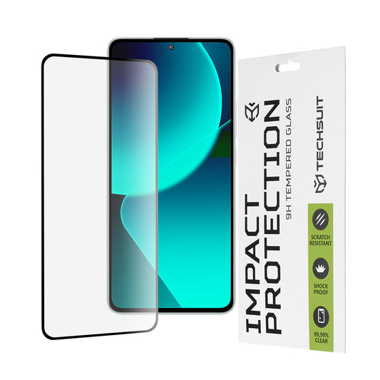 Techsuit schermbeschermfolie voor Xiaomi 13T Pro / 13T, gehard glas, full glue, 111D, zwart
