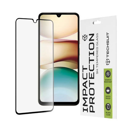 Techsuit Displayschutzfolie für Xiaomi Redmi A5 4G (Standard), gehärtetes Glas, Full Glue, 111D, Schwarz