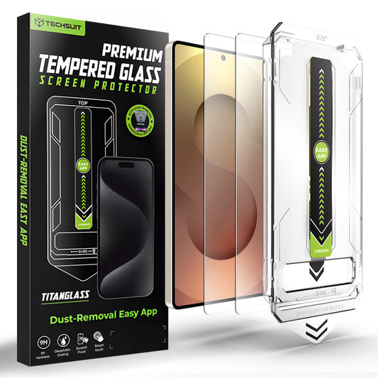 Film de protection d'écran Techsuit TitanGlass CrystalHD pour Samsung Galaxy S26 Ultra, Verre Trempé, Full Glue, Lot de 2 pièces