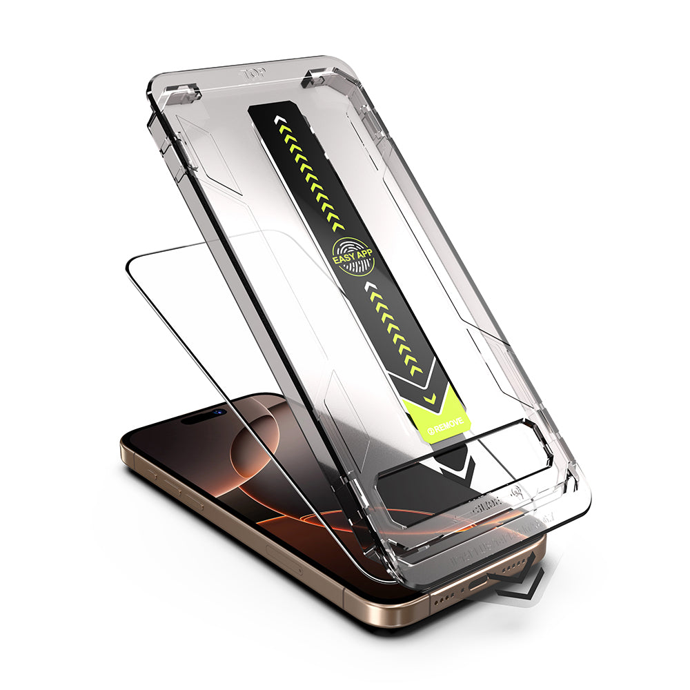 Techsuit TitanGlass Displayschutzfolie für Apple iPhone 12 Pro Max, Sicherheitsglas, Vollkleber, Schwarz