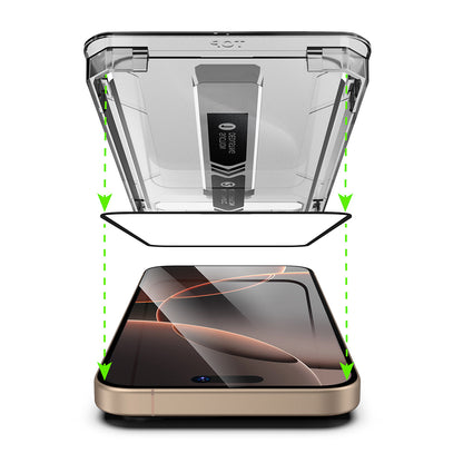 Techsuit TitanGlass Displayschutzfolie für Apple iPhone 14 Pro Max, Sicherheitsglas, Full Glue, 2er Set, Schwarz