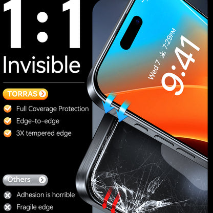 Film de protection d'écran Torras GlassGo Install Master pour Apple iPhone 16 Plus, Verre Trempé, Full Glue, Noir