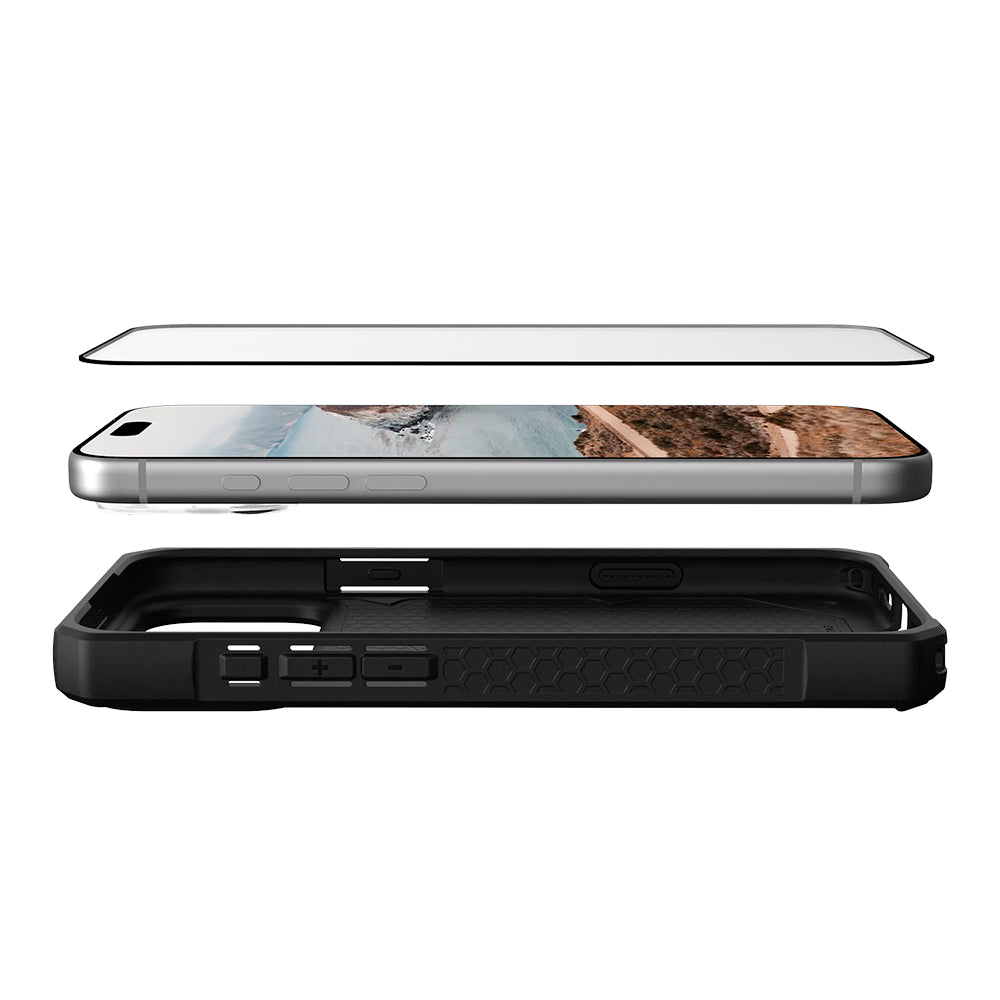 Schermbeveiligingsfolie Urban Armor Gear Shield voor Apple iPhone 17 Pro Max, Gehard Glas, Volledige Lijm, Zwart