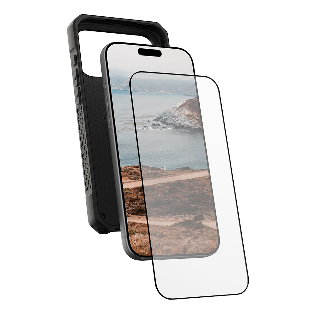 Schermbeveiligingsfolie Urban Armor Gear Shield voor Apple iPhone 17 Pro Max, Gehard Glas, Volledige Lijm, Zwart