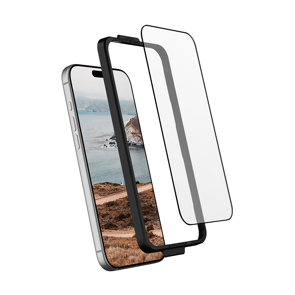 Schermbeveiligingsfolie Urban Armor Gear Shield voor Apple iPhone 17 Pro Max, Gehard Glas, Volledige Lijm, Zwart