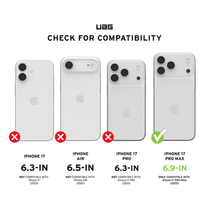 Schermbeveiligingsfolie Urban Armor Gear Shield voor Apple iPhone 17 Pro Max, Gehard Glas, Volledige Lijm, Zwart