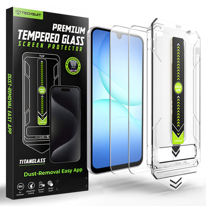 Techsuit TitanGlass CrystalHD Schutzfolie für Samsung Galaxy A17 5G / A16 5G A166 / A16 4G A165, gehärtetes Glas, 2 Stück Set