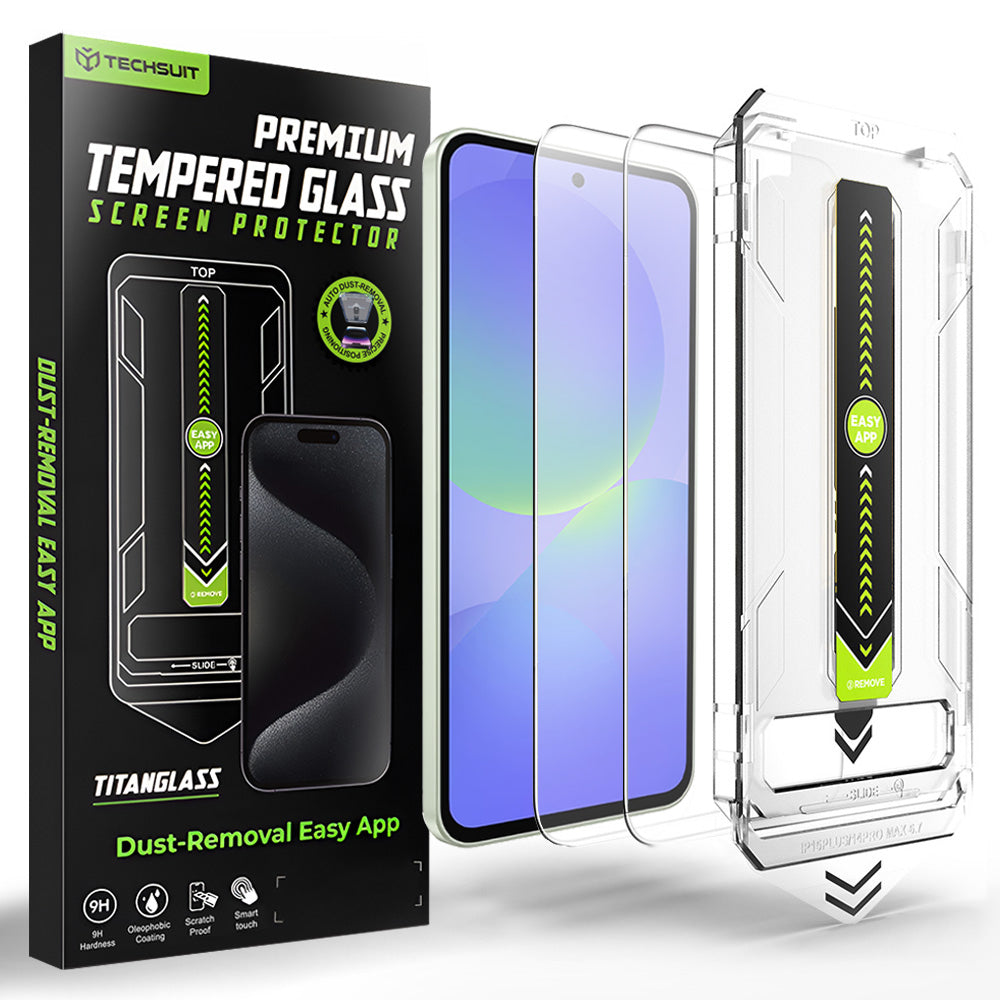 Techsuit TitanGlass CrystalHD Schutzfolie für Samsung Galaxy A37 5G / A36 A366, Gehärtetes Glas, 2er Set