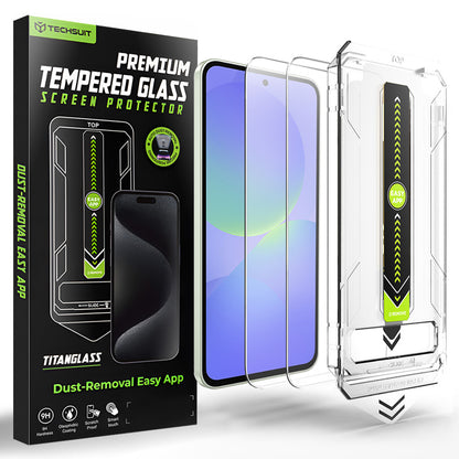 Techsuit TitanGlass CrystalHD Schutzfolie für Samsung Galaxy A37 5G / A36 A366, Gehärtetes Glas, 2er Set