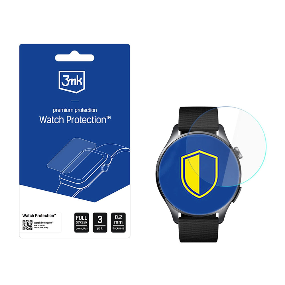 Schutzfolie 3MK Arc für Xiaomi Watch 5, Set 3 Stück, Kunststoff