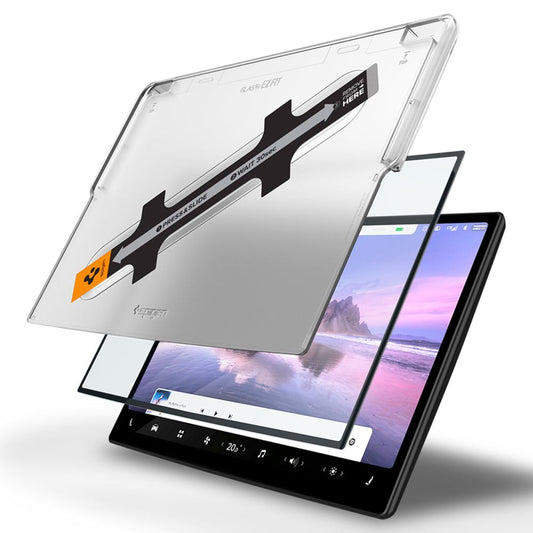 Spigen GlastR EZ FIT Beschermfolie voor Tesla X / S Navigatie (2022 - 2021), Gehard Glas, Zwart AGL04688