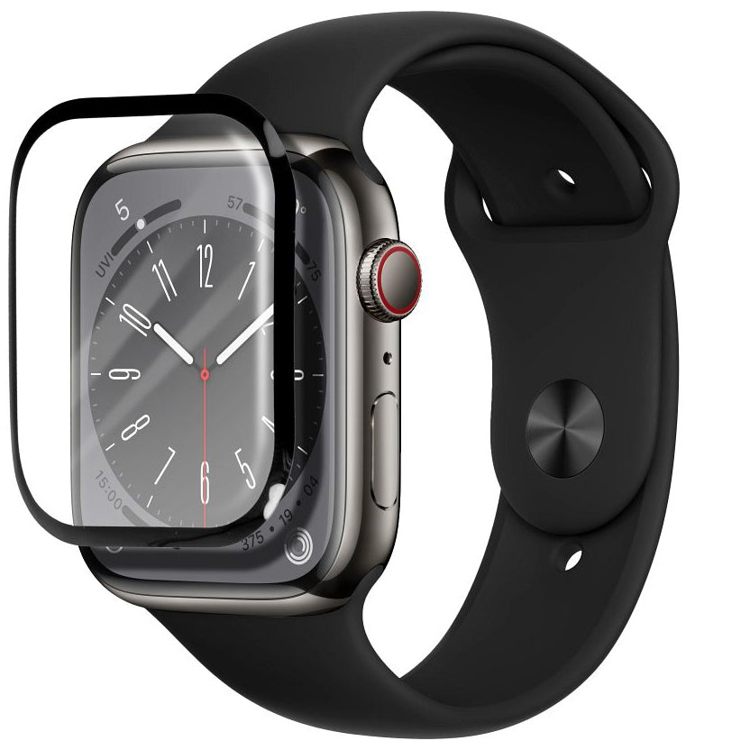 Bestsuit Beschermhoes voor Apple Watch SE 44mm Series, Flexibel Glas, Zwart 