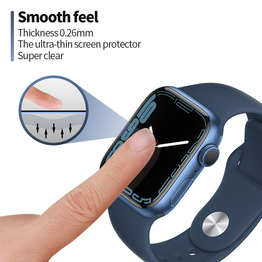 Blueo High Molecule Beschermfolie voor Apple Watch 44mm Series, Gehard Glas, Zwart