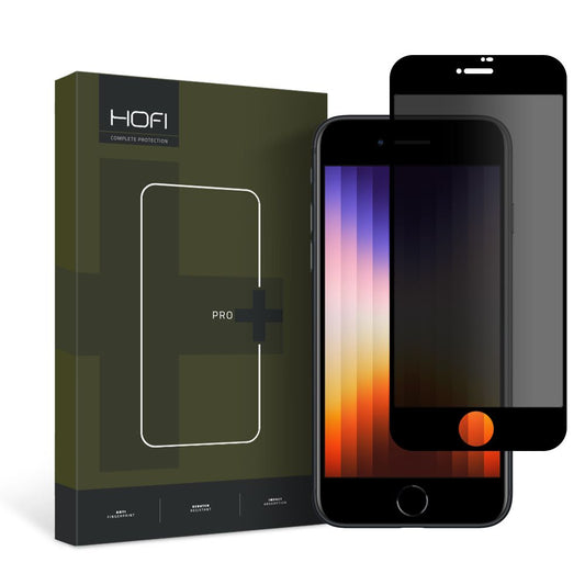 Privacy Screen Protector HOFI PRO+ voor Apple iPhone SE (2020) / 8 / 7, Afgeschermd glas, Volledig gelijmd