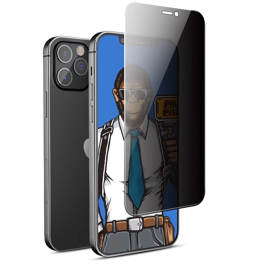 Privacy Blueo schermbeschermfolie voor Apple iPhone 16e / 14 / 13 Pro / 13, Gehard Glas, Volledige Lijm, 5D