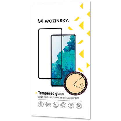 WZK Screen Protector voor Huawei Y6p, Flexibel Glas, Volledig gelijmd, Zwart