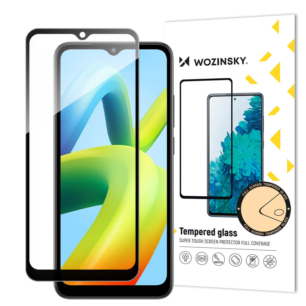 WZK Film de protection d'écran pour Xiaomi Redmi A2+ / A2 / A2 / A1+ / A1, Protection en verre, Full Glue, Noir