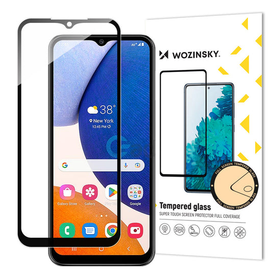 Schermbeschermer WZK voor Samsung Galaxy A14 A145 / A14 5G A146, Glas, Volledig gelijmd, Zwart