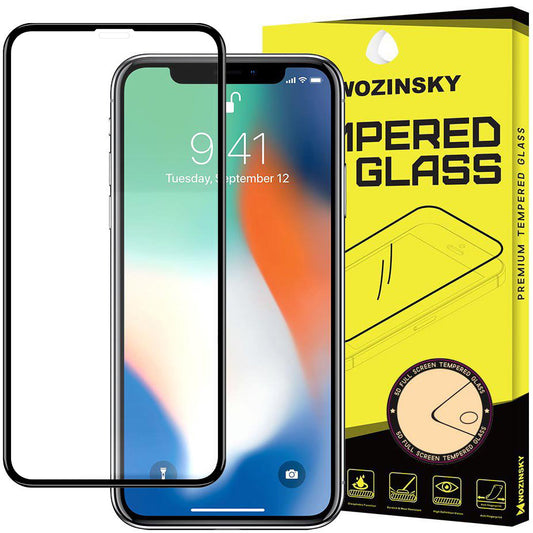 WZK schermbeschermfolie voor Apple iPhone 11 / XR, gehard glas, volledige lijm, zwart