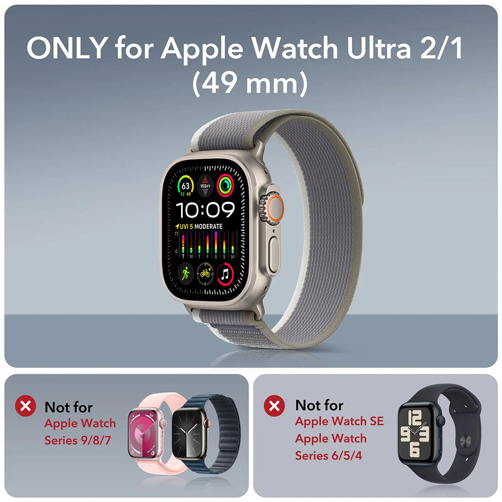 ESR Armorite Schutzfolie für Apple Watch Ultra Series, Set mit 2 Stück, gehärtetes Glas, Bronze