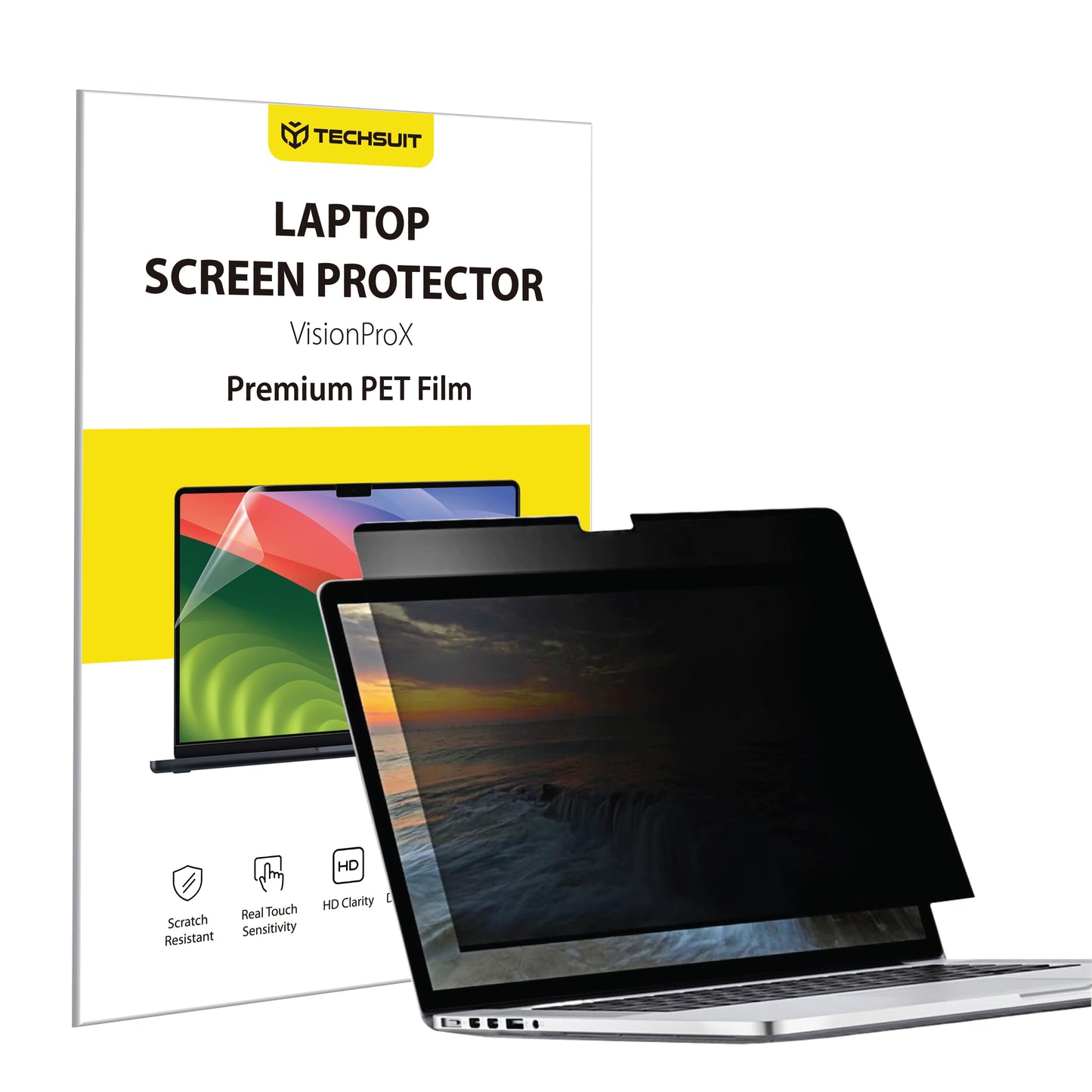 Privacy-schermfolie Techsuit VisionProX Magnetic voor Apple MacBook Pro 14inch (2024), Plastic