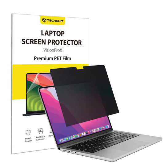 Privacy-schermfolie Techsuit VisionProX voor Apple MacBook Pro 13inch (2022) / (2020) / (2019) / (2018) / (2016), Plastic