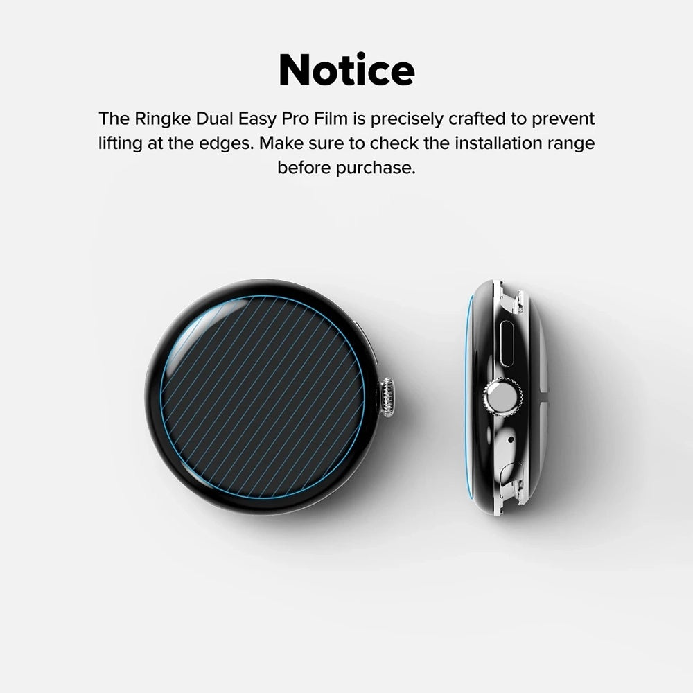 Ringke Dual Easy Pro Schutzfolie für Google Pixel Watch 4 41mm, Set 2 Stück, Kunststoff