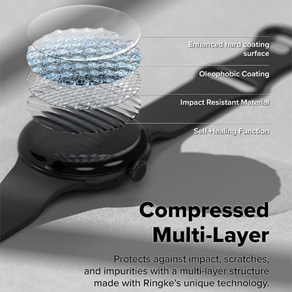 Ringke Dual Easy Pro Schutzfolie für Google Pixel Watch 4 45mm, Set 2 Stück, Kunststoff