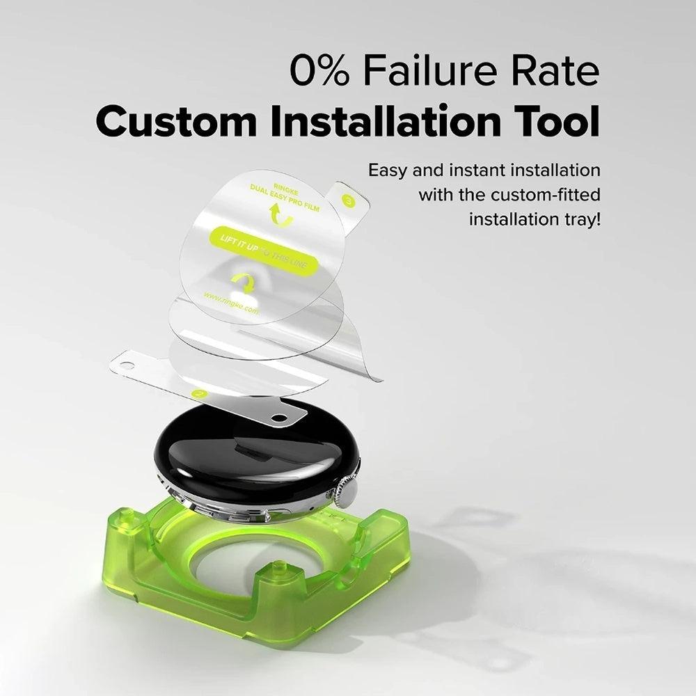 Ringke Dual Easy Pro Schutzfolie für Google Pixel Watch 4 45mm, Set 2 Stück, Kunststoff