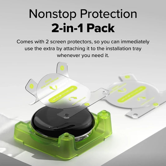 Ringke Dual Easy Pro Beschermfolie voor Google Pixel Watch 4 45mm, Set van 2 stuks, Plastic