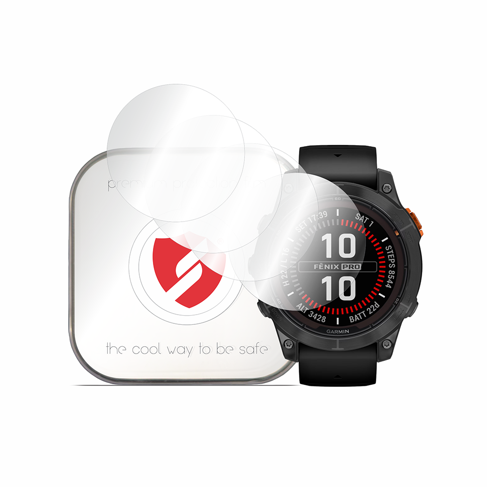Smart Protection Premium Classic beschermfolie voor Garmin Fenix 7 Pro Solar, set van 4 stuks, plastic