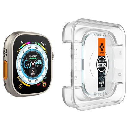 Film de protection Spigen GlastR EZ FIT pour Apple Watch Ultra Series, Set de 2 pièces, Verre trempé AGL05556