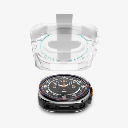 Spigen GlastR EZ FIT Beschermfolie voor Samsung Galaxy Watch Ultra2, Gehard Glas, Set van 2 stuks AGL11758