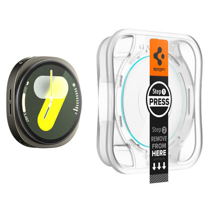 Spigen GlastR EZ FIT Beschermfolie voor Samsung Galaxy Watch8 40mm, Set van 2 stuks, Gehard Glas AGL09876
