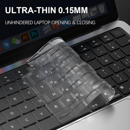 Housse de Protection Clavier Techsuit PureTypeX pour Apple MacBook Pro 14 (2021 - 2024) / Air 13 (2022 - 2025) / Air 15 (2022 - 2025), Transparente