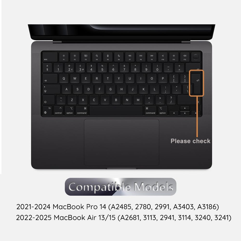 Housse de Protection Clavier Techsuit PureTypeX pour Apple MacBook Pro 14 (2021 - 2024) / Air 13 (2022 - 2025) / Air 15 (2022 - 2025), Transparente
