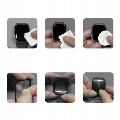 Film de protection Tech-Protect Flex+ pour Apple Watch série 46mm, Lot de 2 pièces, Verre flexible, Noir