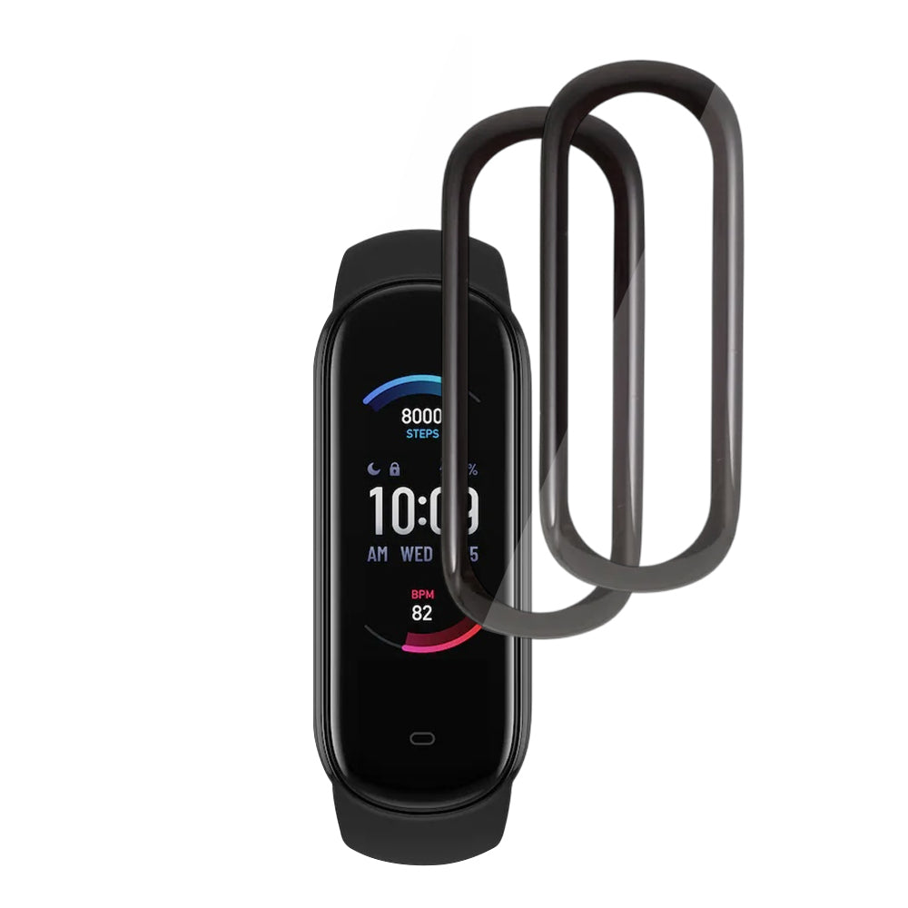Film de protection Techsuit Nano Flex pour Amazfit Band 5, Set de 2 pièces, Plastique, Noir