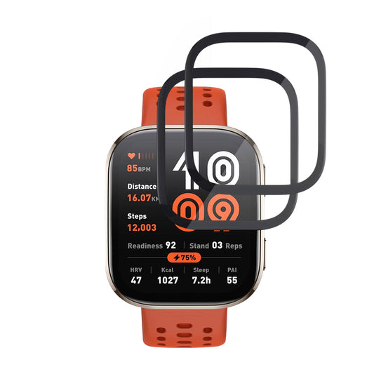 Schutzfolie Techsuit Nano Flex für Amazfit Bip 6, Set 2 Stück, Kunststoff, Schwarz