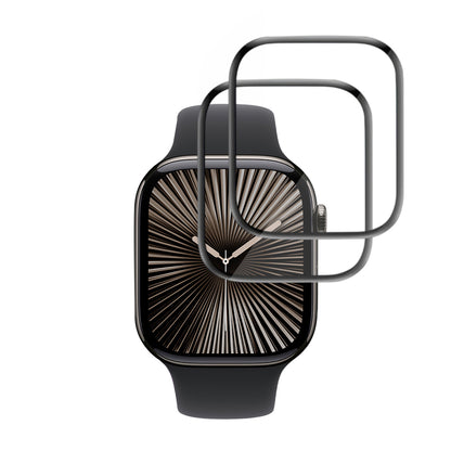Techsuit Nano Flex Beschermfolie voor Apple Watch Series 10 / 11 42mm, Set van 2 stuks, Plastic, Zwart