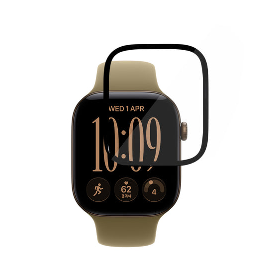 Techsuit Nano Flex beschermfolie voor Apple Watch Series 12 42 mm, kunststof, set van 2 stuks, zwart